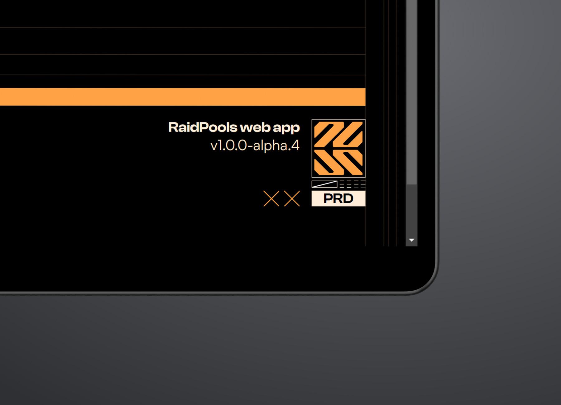 Badge at the bottom right corner of the footer. There is a four-by-three grid of lines along with the text “PRD.”